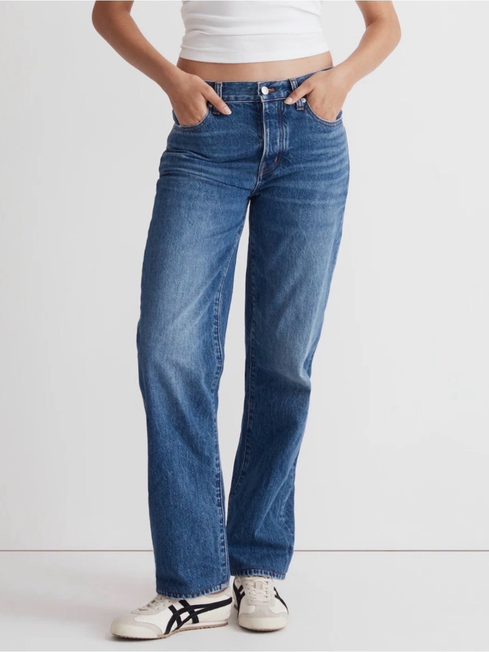 Madewell Tall Low Slung Straight Jeans 29T Vintage Indigo Relaxed Straight Leg